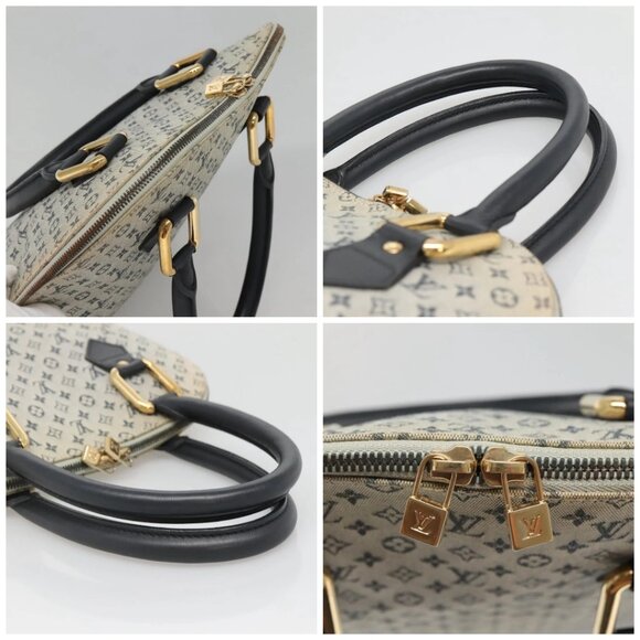 LOUIS VUITTON Monogram Mini Alma Haut Hand Bag Blue M92202 LV Auth 140886 - Picture 16 of 16